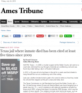 Texas jail where inmate died has been cited at least five times since 2009