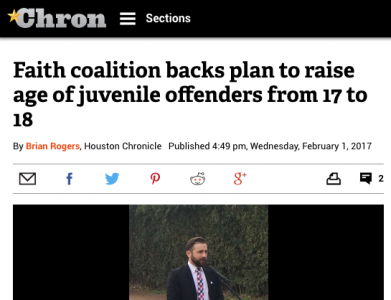Faith coalition backs plan to raise age of juvenile offenders from 17 to 18