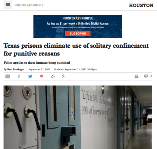 Texas prisons eliminate use of solitary confinement for punitive reasons