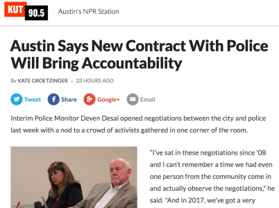 Austin Says New Contract With Police Will Bring Accountability