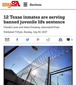 12 Texas inmates are serving banned juvenile life sentence