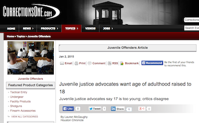 Juvenile justice advocates want age of adulthood raised to 18