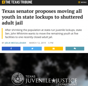 Texas senator proposes moving all youth in state lockups to shuttered adult jail