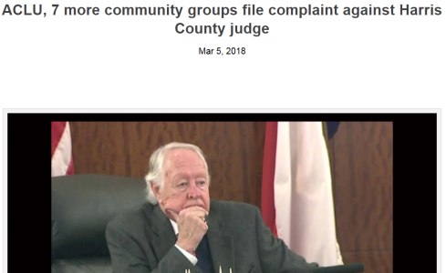 ACLU, 7 more community groups file complaint against Harris County judge