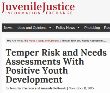Temper Risk and Needs Assessments With Positive Youth Development
