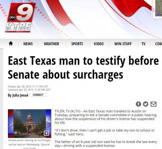 East Texas man to testify before Senate about surcharges