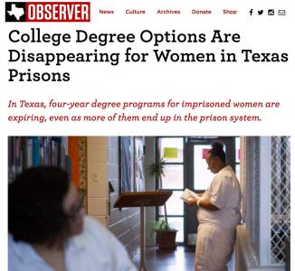 College Degree Options Are Disappearing for Women in Texas Prisons