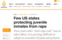 Few US states protecting juvenile inmates from rape