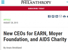 New CEOs for EARN, Moyer Foundation, and AIDS Charity
