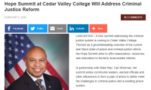 Hope Summit at Cedar Valley College Will Address Criminal Justice Reform