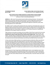 Texas Criminal Justice Coalition Statement on Police Murder of Daunte Wright