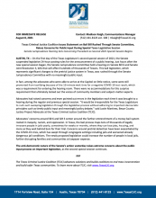 Texas Criminal Justice Coalition Issues Statement on Bail Bill Rushed Through Senate Committee,  Raises Concerns for Public Input During Special Texas Legislative Session